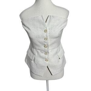 Endless Rose Button Up Tube Top Women M White Old Money Minimal Quite Luxury NWT